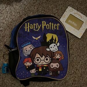 Harry Potter Small Backpack, Light Up Keychain, and Hogwarts Picture Frame